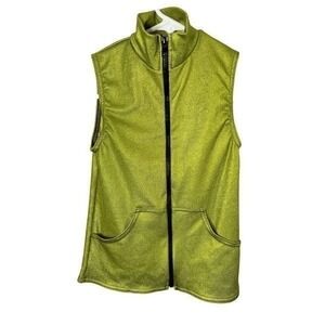 A Wish Come True Metallic Green Vest Dance Costume Size S Unisex‎ Child Zip Up